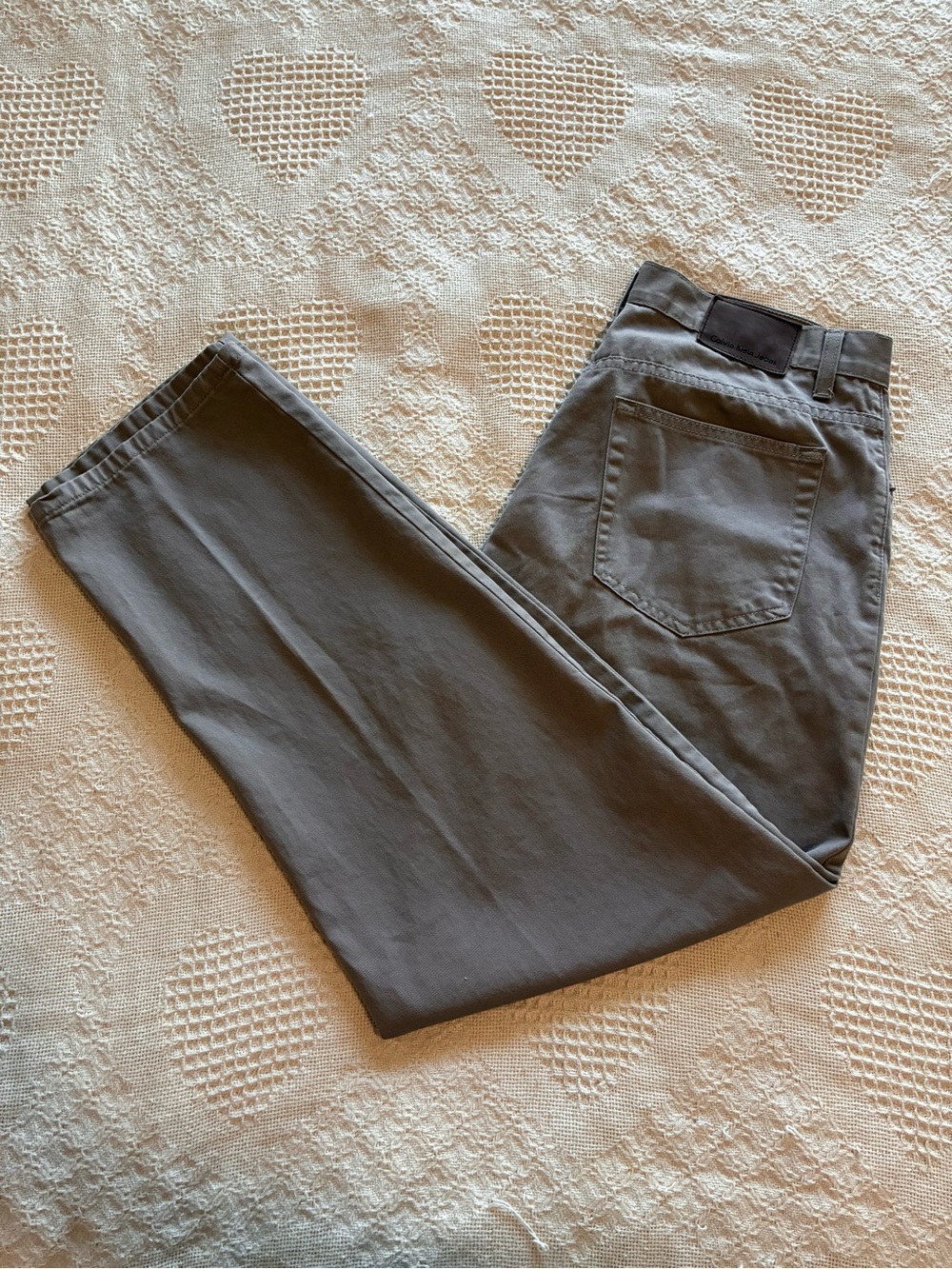 Calvin Klein Jeans Easy Fit Pants Gray Men’s 34 100% Cotton